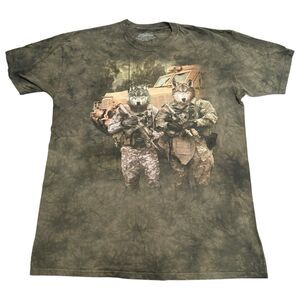 The Mountain Manimals Men's‎ Size XXL Combat Military Wolf Graphic T-Shirt